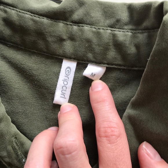 Rip Curl Dark Green Button Up - Picture 3 of 4